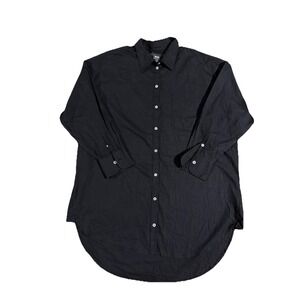 Maeve by Anthropologie The Bennett Button Down Shirt Size XL Black Cotton